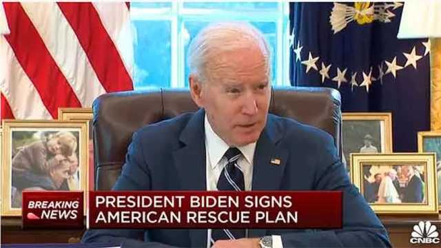 Biden Biden firmó el paquete de estimulo económico contra el coronavirus. (Foto: CNBC)